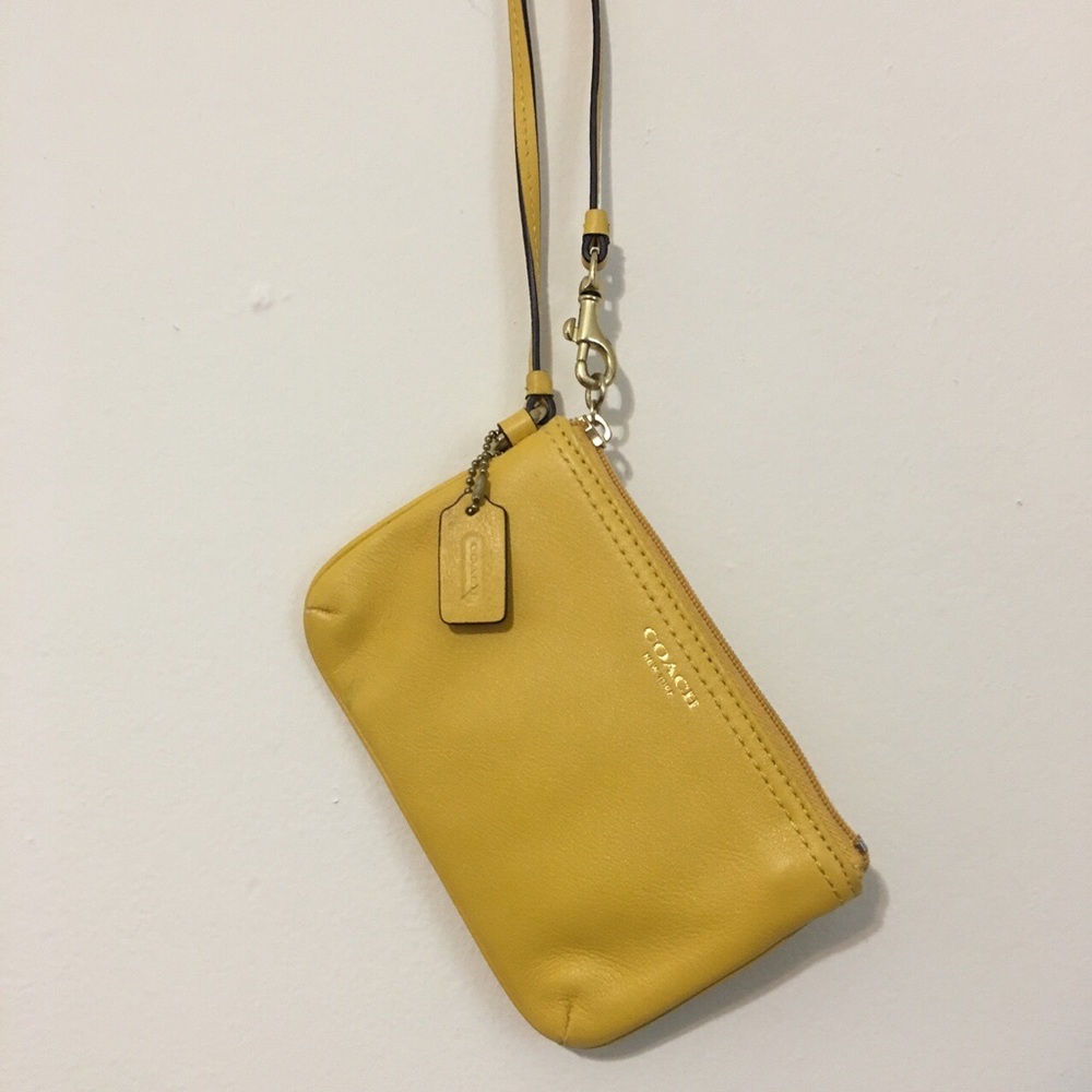 Yellow coach wristlet